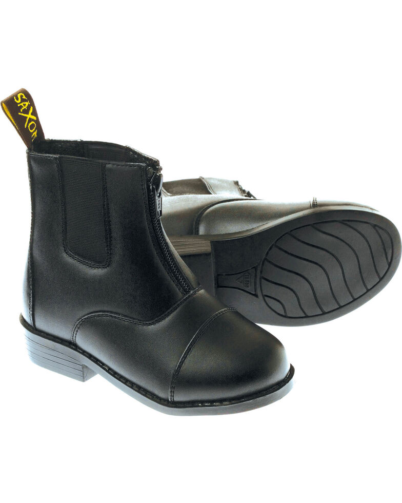 Saxon Women's Equileather Zip-Front Boots, Black, hi-res
