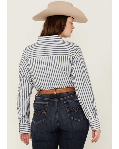 Image #4 - Ariat Women's Kirby Striped Print Long Sleeve Button-Down Stretch Western Shirt - Plus , Blue, hi-res
