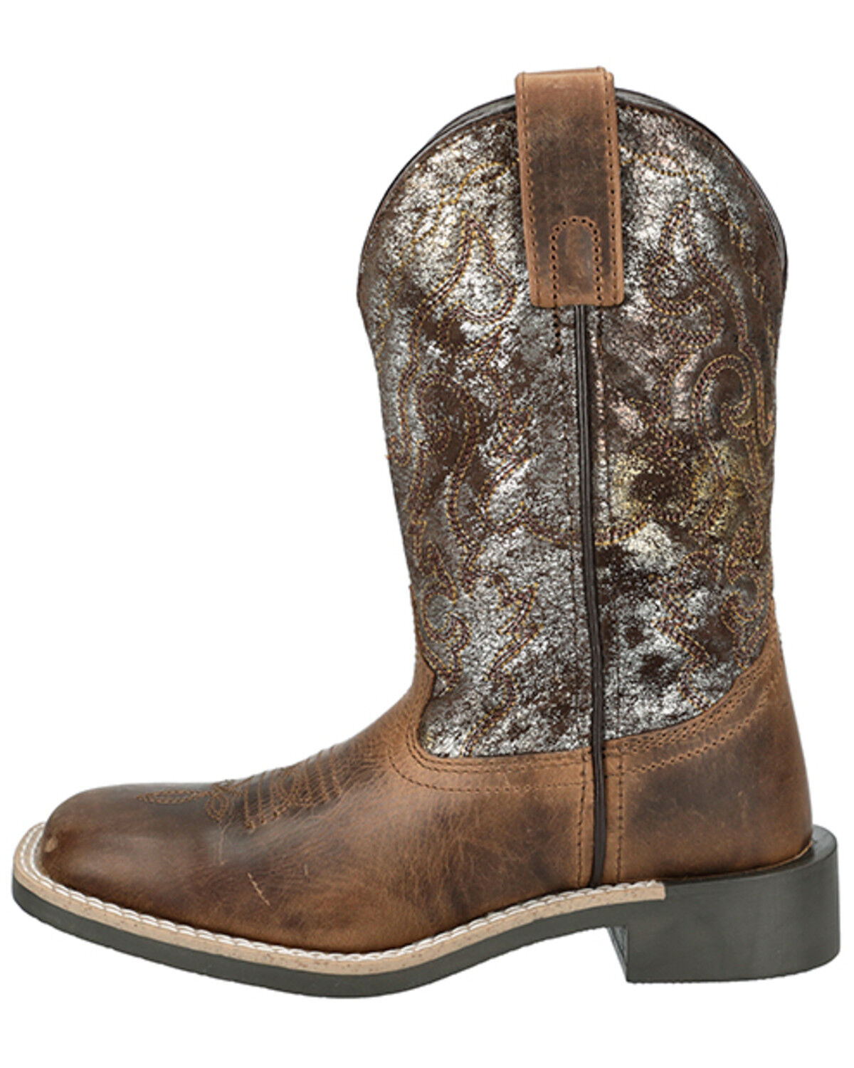 Image #3 - Smoky Mountain Little Girls' Sadie Western Boots - Broad Square Toe, Brown, hi-res