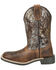 Image #3 - Smoky Mountain Little Girls' Sadie Western Boots - Broad Square Toe, Brown, hi-res