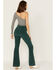 Image #3 - Free People Women's Jayde Cord Flare Jeans, Forest Green, hi-res
