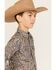 Image #2 - Cody James Boys' Madera Paisley Print Long Sleeve Snap Western Shirt, Blue, hi-res