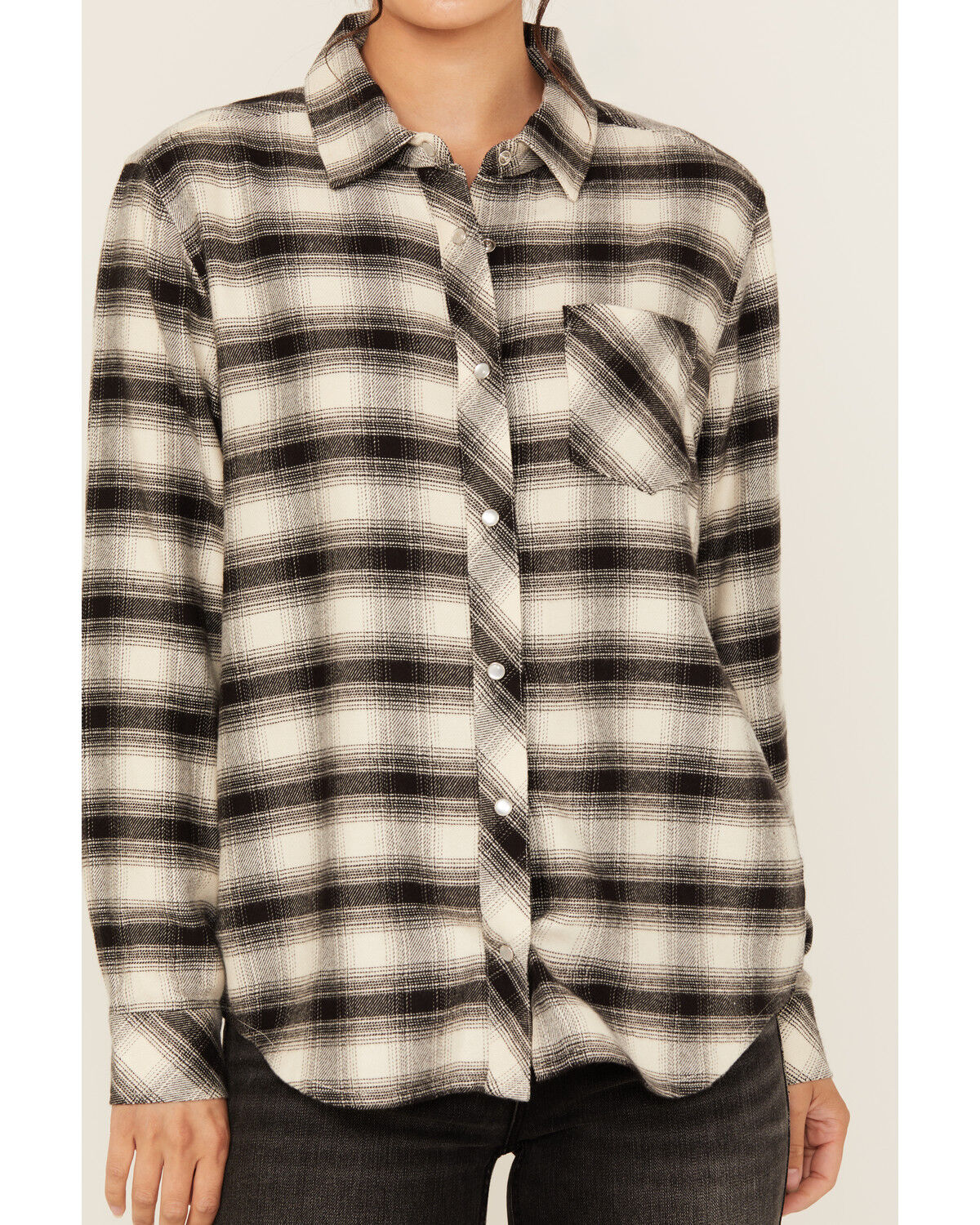 Image #3 - Idyllwind Women's Long Sleeve Snap Flannel Shirt, Black, hi-res