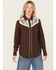 Image #1 - Stetson Women's Embroidered Yoke Long Sleeve Snap Western Shirt , Brown, hi-res