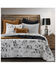 Image #1 - HiEnd Accents Black Ranch Life Western Toile Reversible 3-Piece Full/Queen Quilt Set, Black, hi-res