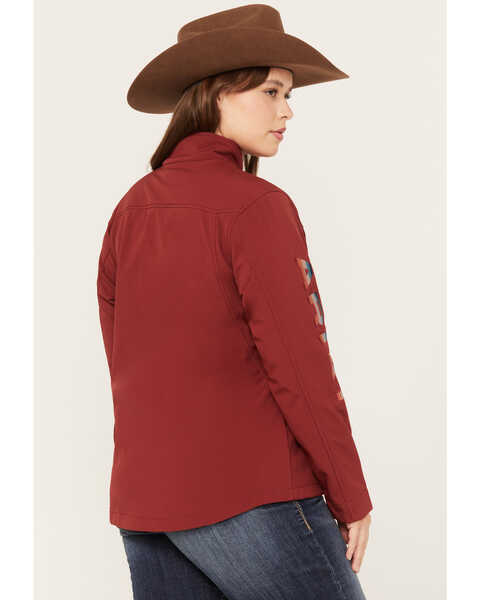 Ariat Women's Serape Print New Team Softshell Jacket - Plus, Red, hi-res