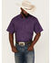 Cinch Men's ARENAFLEX Geo Print Short Sleeve Button Down Western Shirt , Purple, hi-res