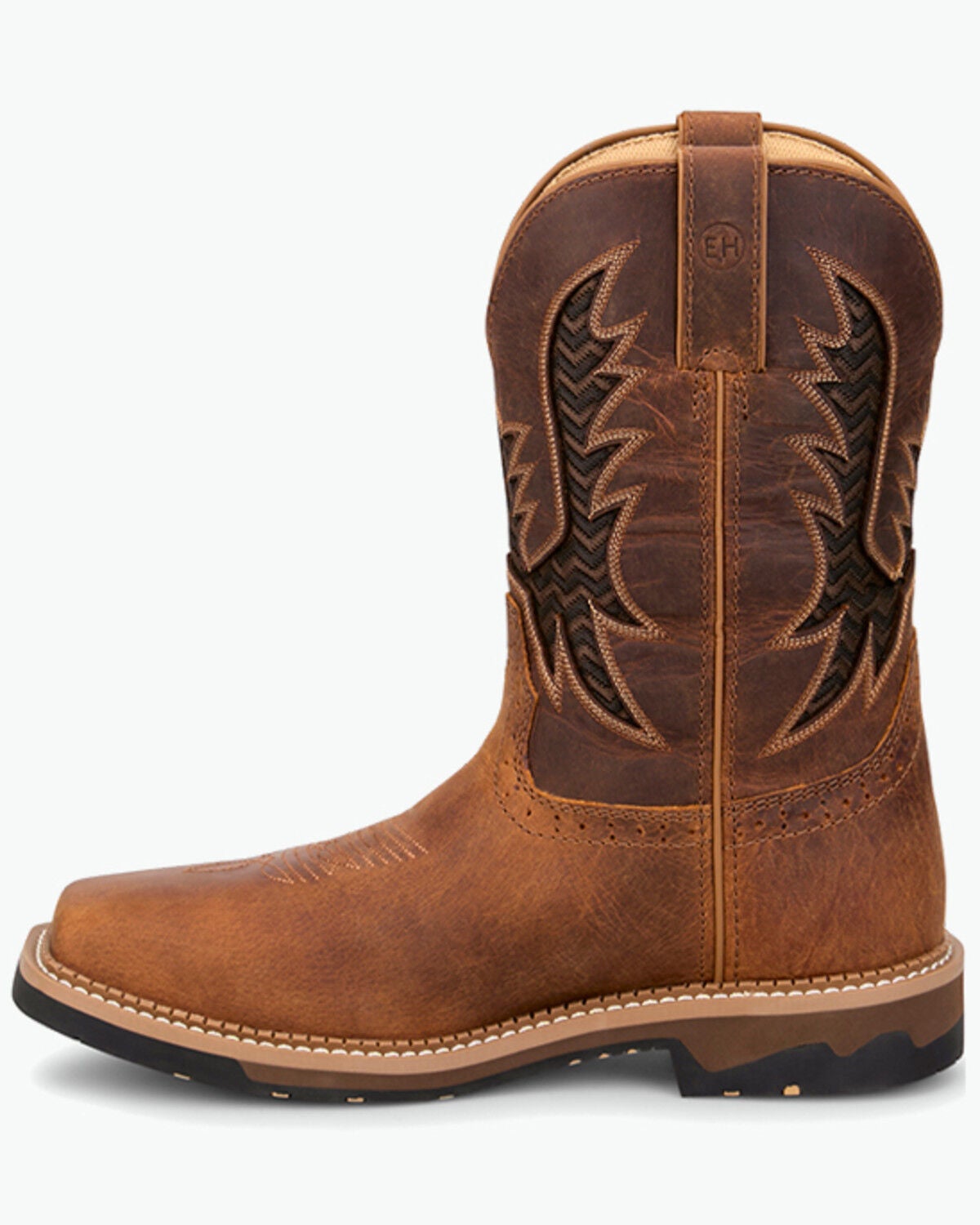 Image #3 - Justin Men's 11" Bolt Waterproof Pull-On Work Boots - Composite Toe, Brown, hi-res