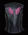 Image #2 - Milwaukee Leather Women's Stud & Wings Leather Vest - 4X, Pink/black, hi-res