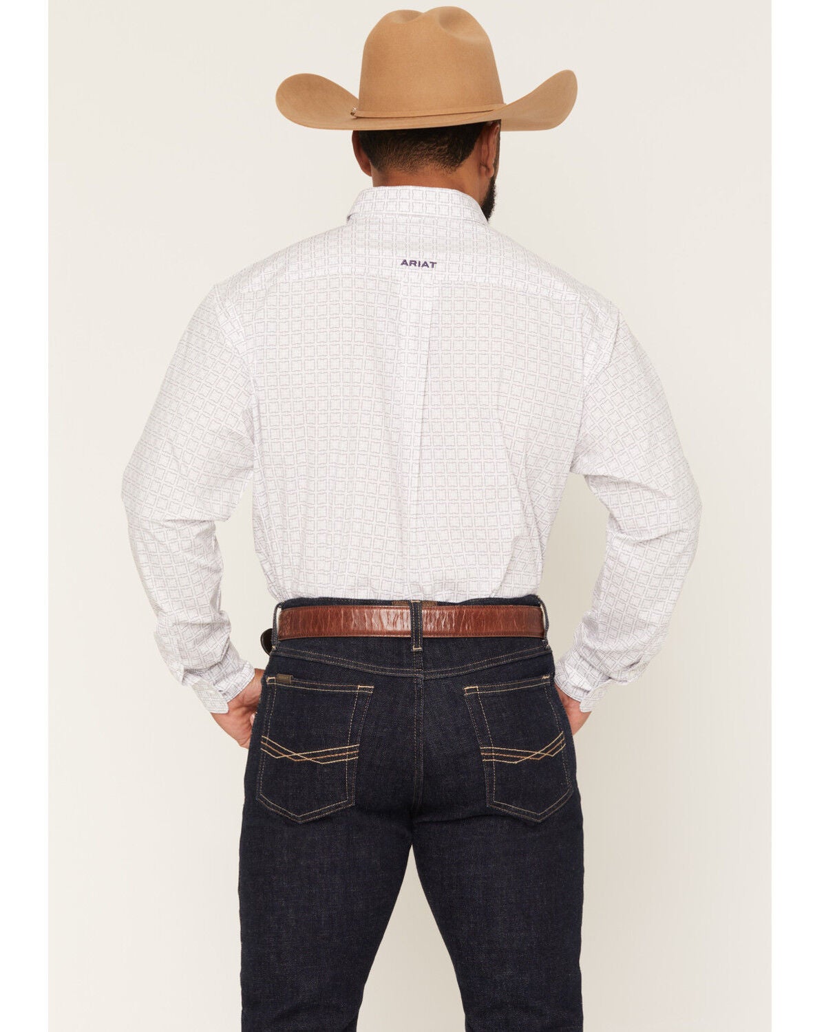 Image #4 - Ariat Men's Pace Geo Print Long Sleeve Button-Down Western Shirt - Tall, White, hi-res