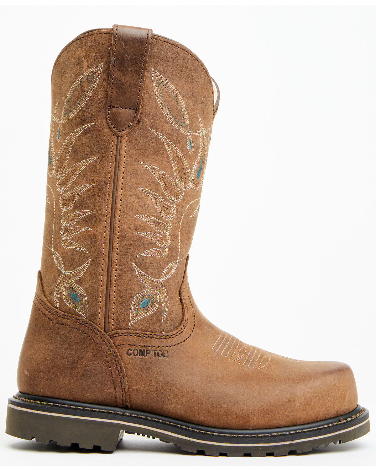 Image #2 - Shyanne Women's Pull-On Western Work Boots - Composite Toe, Brown, hi-res