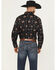 Image #4 - Cowboy Hardware Men's Vintage Bronco Print Long Sleeve Snap Stretch Western Shirt, Black, hi-res
