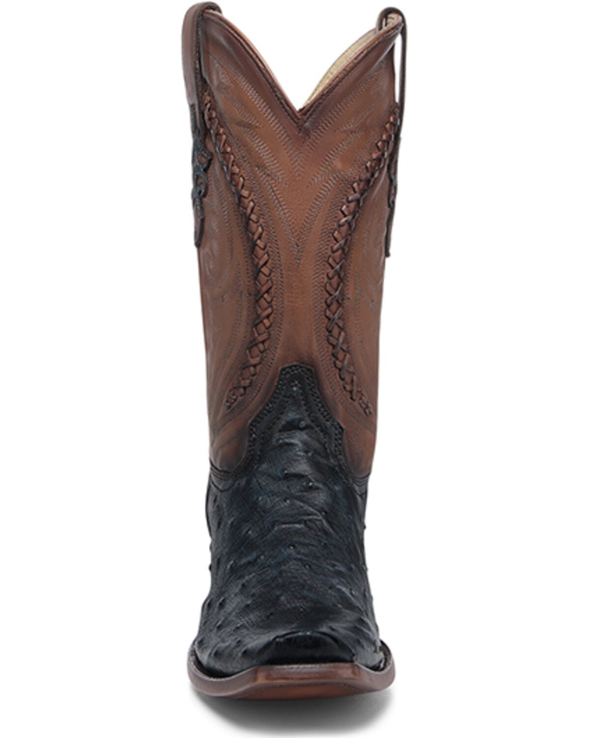 Image #3 - Corral Men's Exotic Ostrich Western Boots - Square Toe, Navy, hi-res