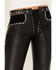 Image #3 - Understated Leather Women's Wild Cats Mid Rise Leather Flare Pants, Black, hi-res