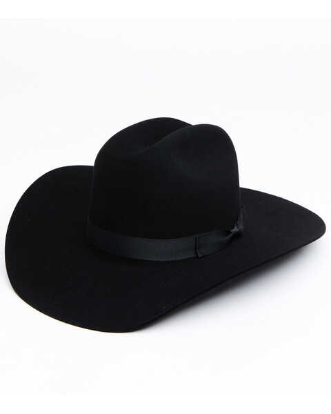 Serratelli Shovel Flange 8X Felt Cowboy Hat , Black, hi-res