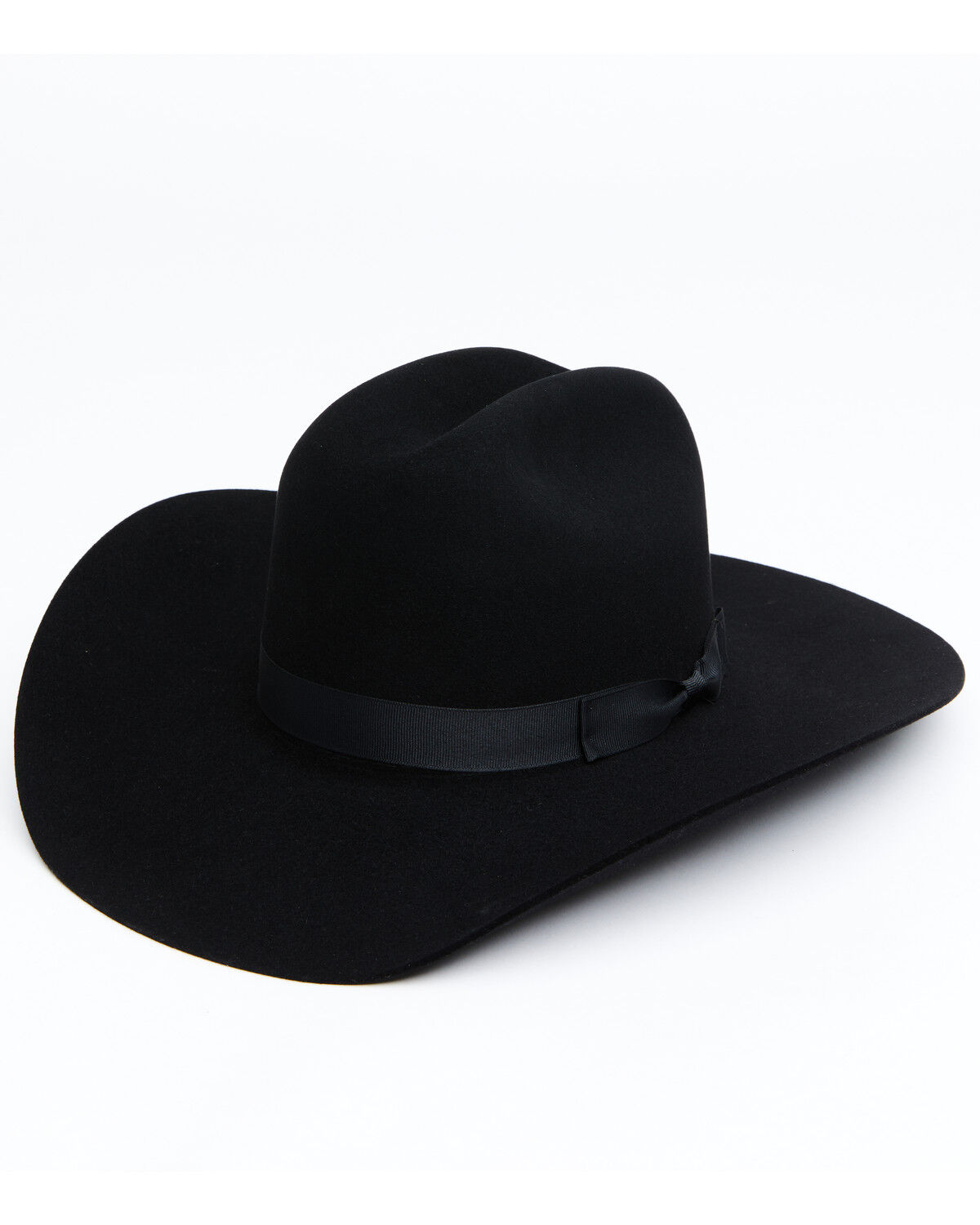 Image #1 - Serratelli Shovel Flange 8X Felt Cowboy Hat, Black, hi-res