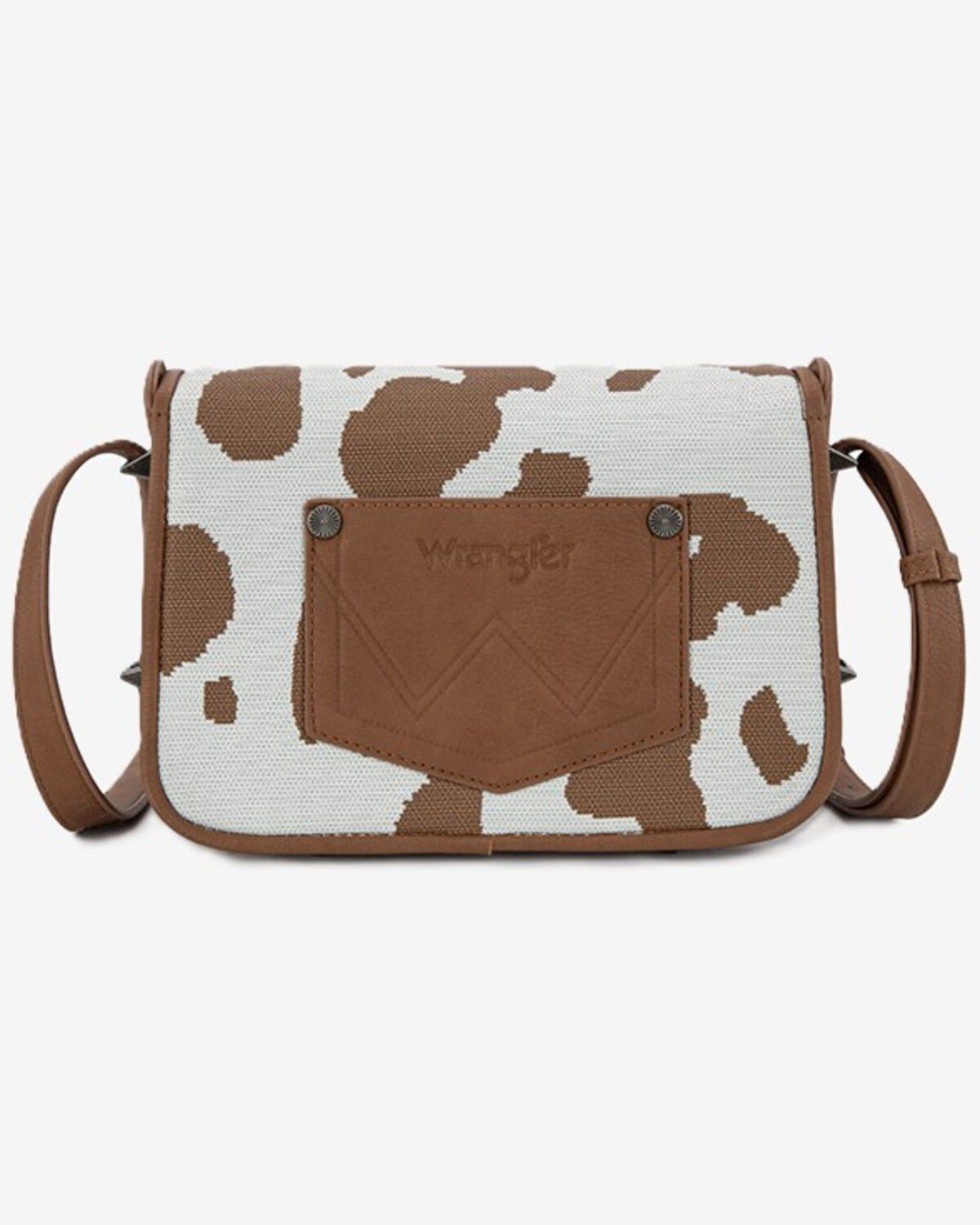 Image #2 - Wrangler Women's Cow Print Crossbody Bag, Brown, hi-res