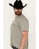 Image #2 - Cowboy Hardware Men's 8 Second Warrior Bull Rider Short Sleeve Graphic T-Shirt, Grey, hi-res