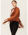 Image #1 - Blue B Women's Grommet Faux Suede Fringe Jacket, Rust Copper, hi-res