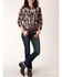 Image #2 - Roper Women's Plaid Print Long Sleeve Snap Western Shirt, Wine, hi-res