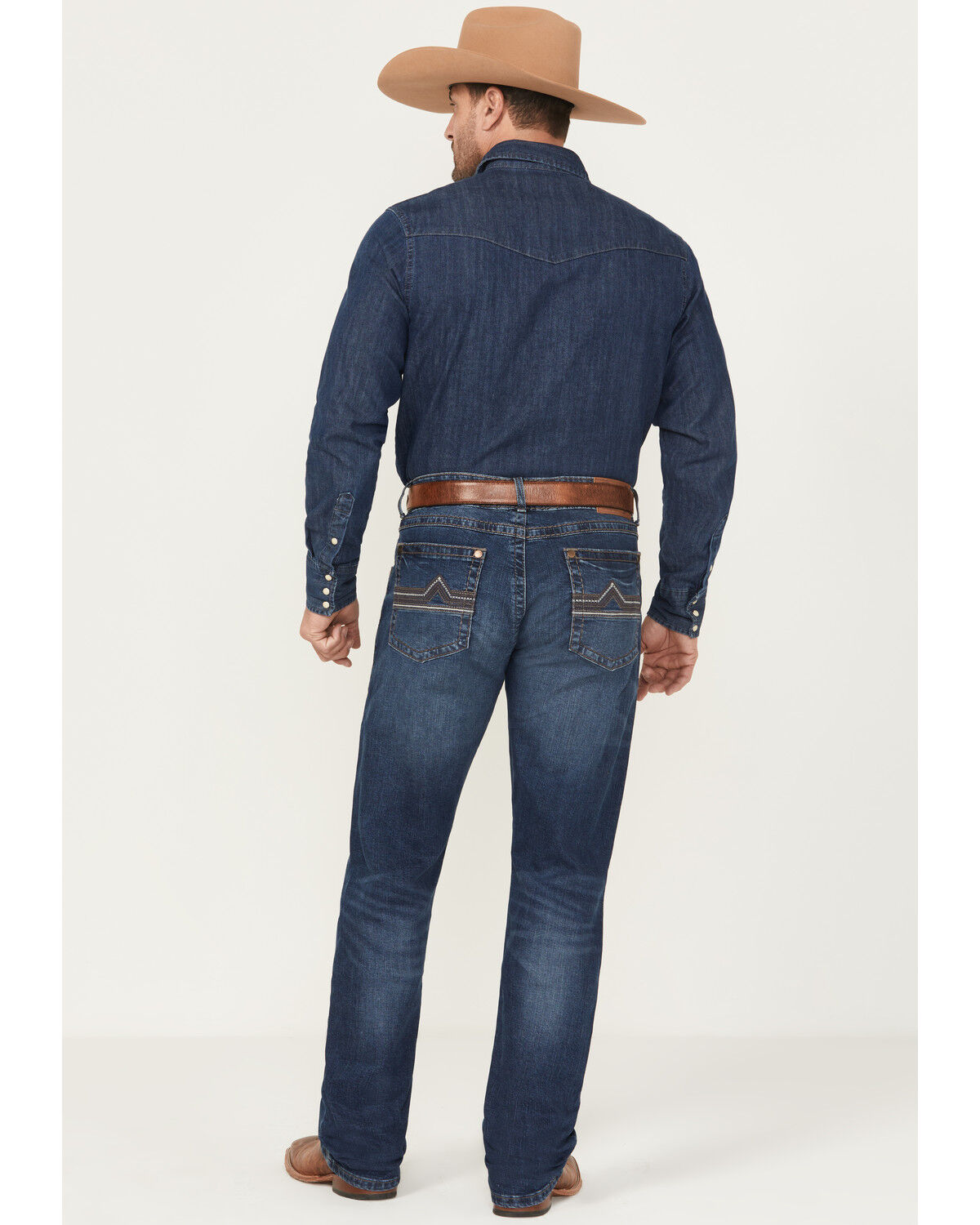Image #3 - Rock 47 by Wrangler Men's Tynecastle Dark Wash Slim Straight Stretch Denim Jeans, Dark Wash, hi-res
