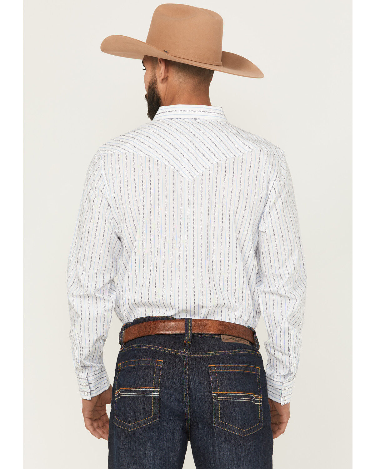 Image #4 - Cody James Men's Wild West Striped Long Sleeve Snap Western Shirt, White, hi-res