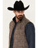 George Strait by Wrangler Men's Zip Logo Vest, Brown, hi-res