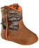 Image #1 - Double Barrel Infant Boys' Gunner Mossy Oak Western Booties - Round Toe, Brown, hi-res