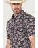 Image #2 - Cody James Men's Grand Finale Paisley Print Short Sleeve Button-Down Stretch Western Shirt, Navy, hi-res