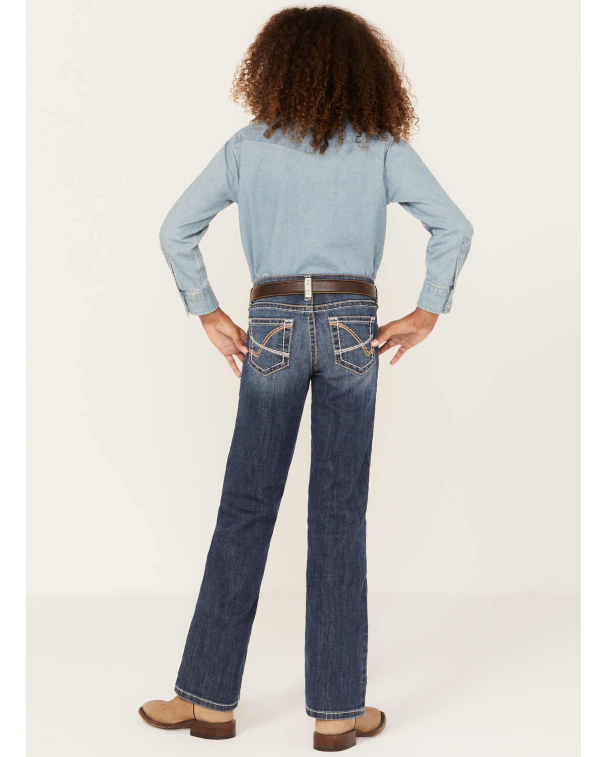 Image #3 - Ariat Girls' Esmeralda Dresden Bootcut Jeans, Blue, hi-res