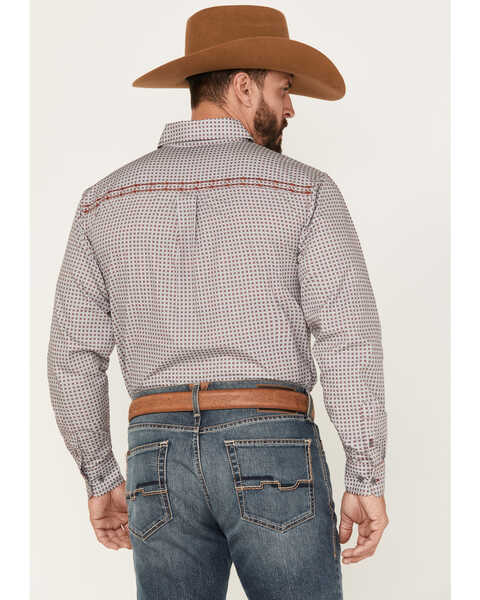 Image #4 - Cowboy Hardware Men's Geo Print Long Sleeve Button Down Shirt, Grey, hi-res