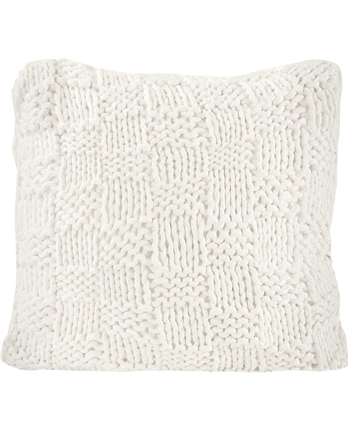 Image #1 - HiEnd Accents Chess Knit Euro Pillow, Cream, hi-res