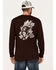 Image #3 - Moonshine Spirit Men's Guitar Floral Print Long Sleeve T-Shirt, Burgundy, hi-res