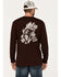 Image #3 - Moonshine Spirit Men's Guitar Floral Print Long Sleeve T-Shirt , Burgundy, hi-res