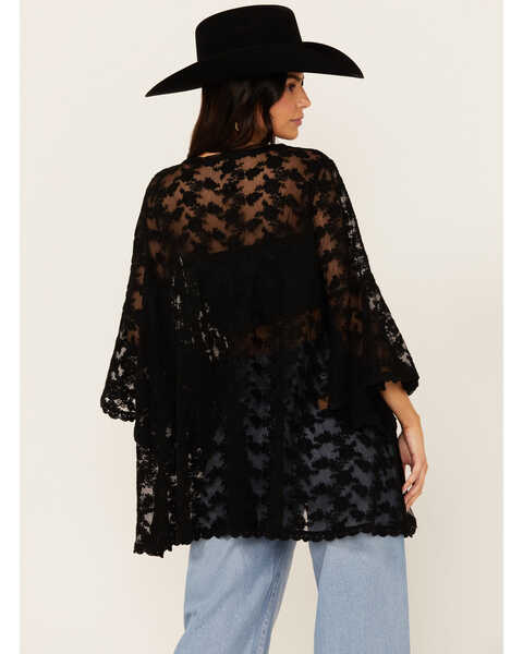Image #4 - Cotton & Rye Women's Lace Kimono , Black, hi-res