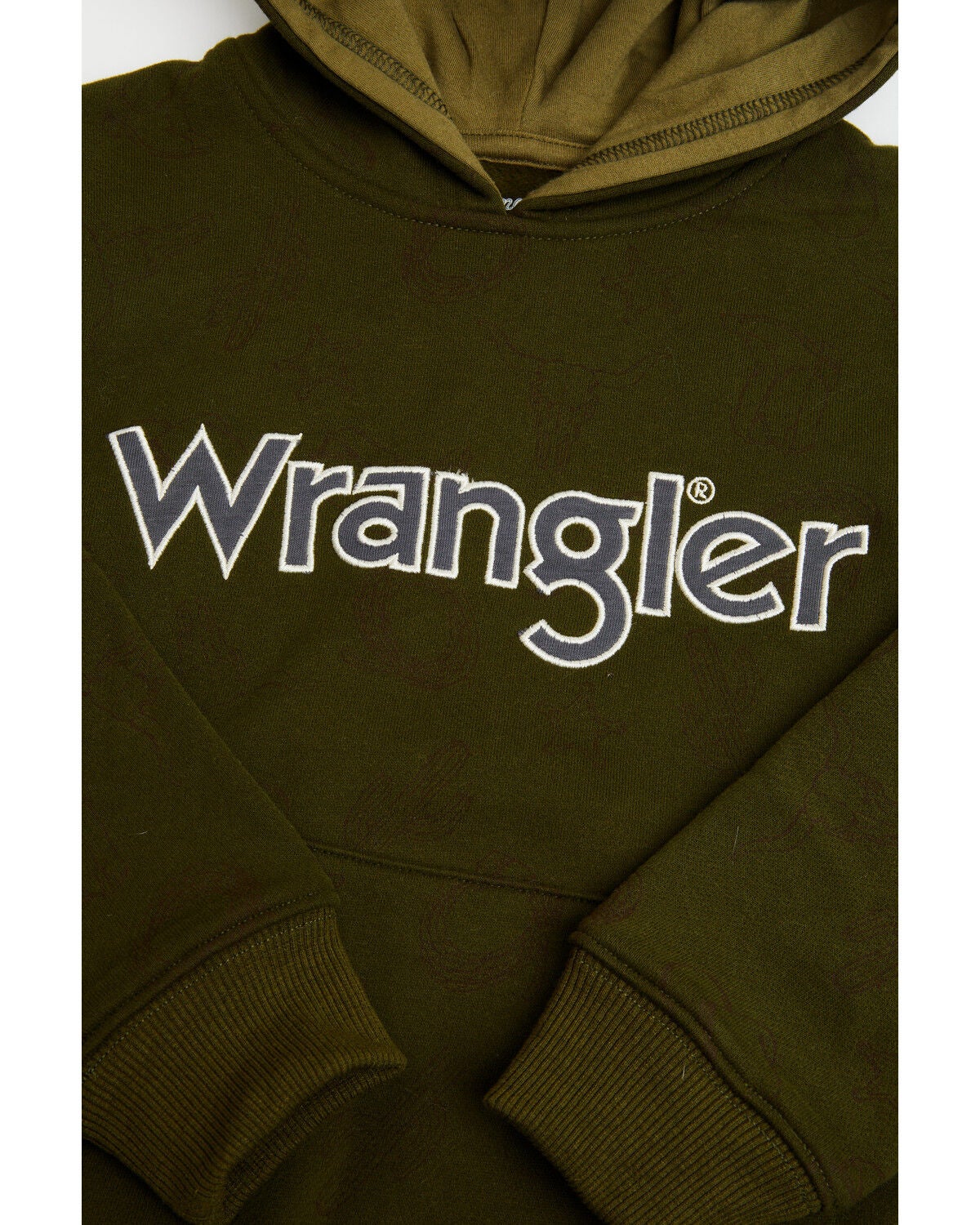 Image #2 - Wrangler Toddler Boys' Logo Hooded Sweatshirt, Green, hi-res