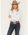 Image #1 - Wrangler Retro Women's Horse Print Long Sleeve Snap Western Shirt, White, hi-res