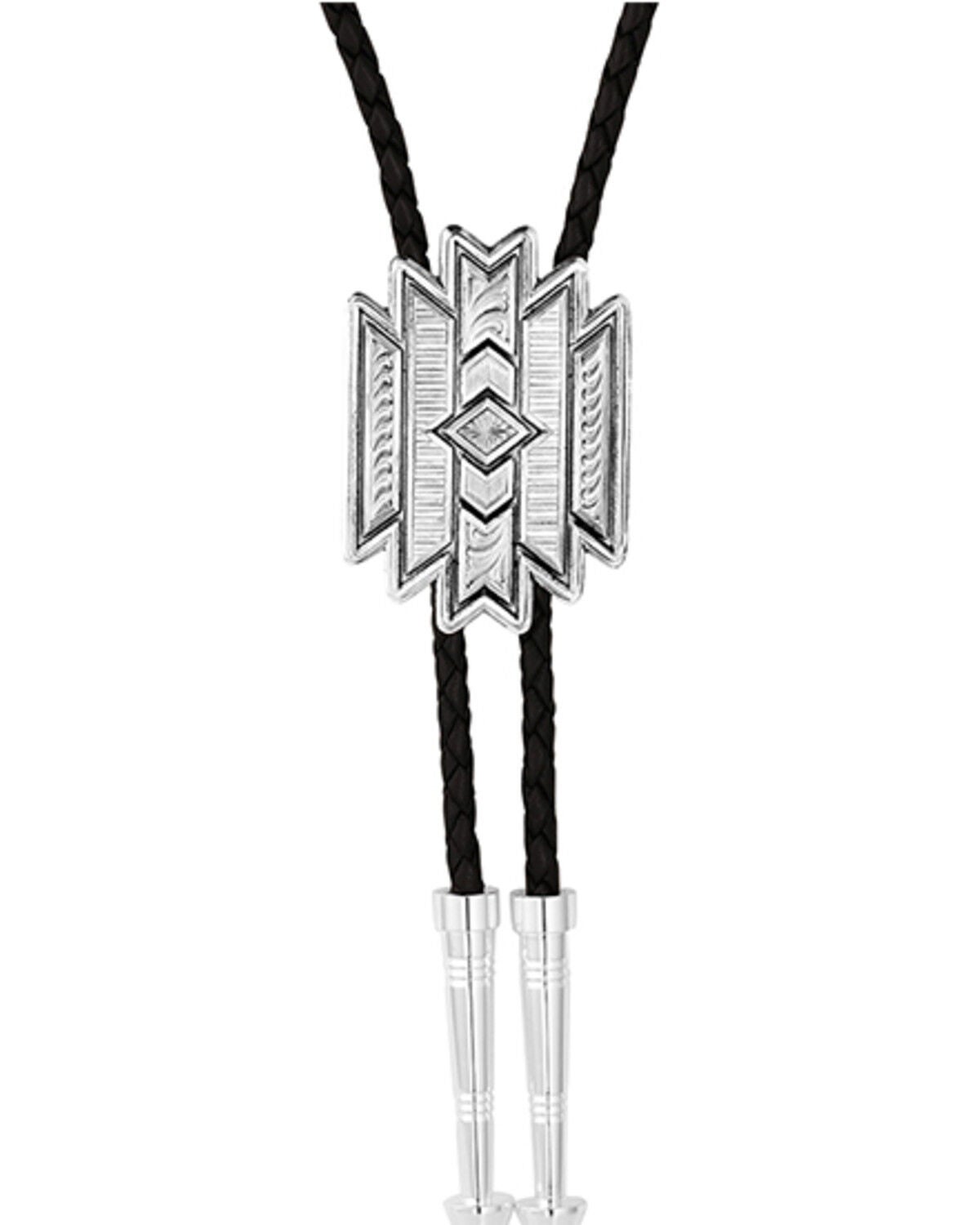 Image #3 - Montana Silversmiths Men's Southwestern Bolo Tie, Silver, hi-res