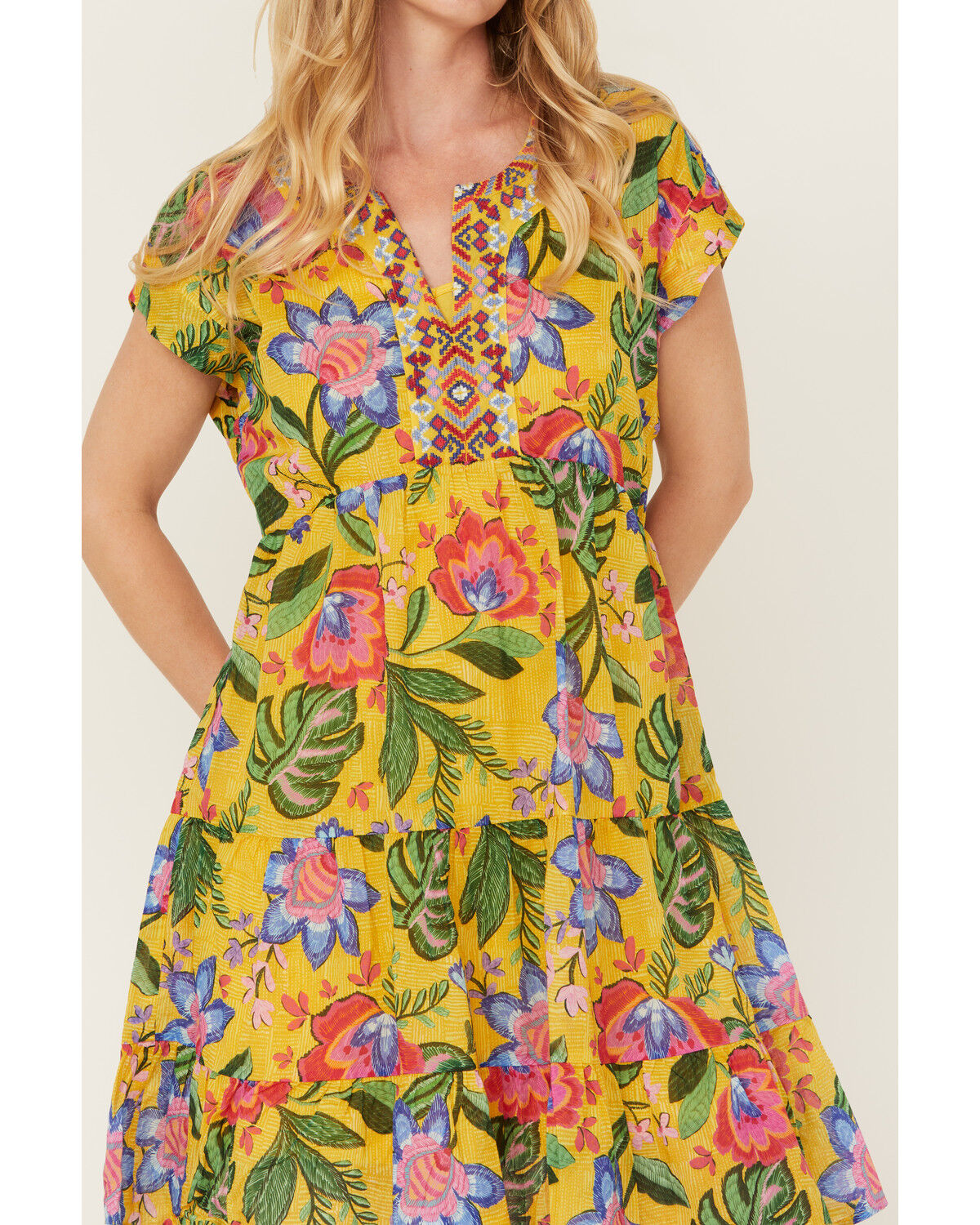 Image #3 - Johnny Was Women's Floral Prairie Mini Dress, Yellow, hi-res