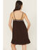 Image #4 - Shyanne Women's Embroidered Crinkle Sleeveless Mini Dress, Dark Brown, hi-res