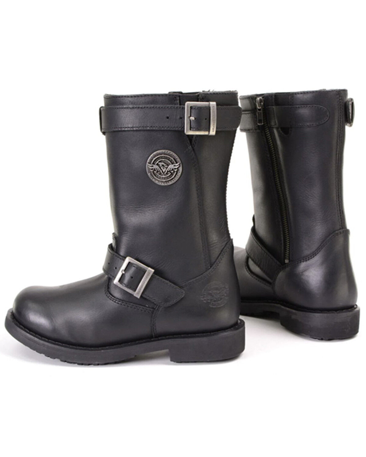 Image #3 - Milwaukee Leather Women's 11" Classic Engineer Motorcycle Boots - Round Toe, Black, hi-res