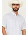 Image #2 - Ely Walker Men's Geo Print Short Sleeve Snap Western Shirt, White, hi-res