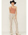 Image #1 - Rock & Roll Denim Women's Striped Pull On Flare Jeans, Tan, hi-res