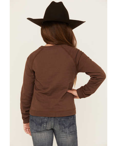 Image #4 - Rock & Roll Denim Girls' Ramblin Desert Graphic Long Sleeve Pullover , Brown, hi-res