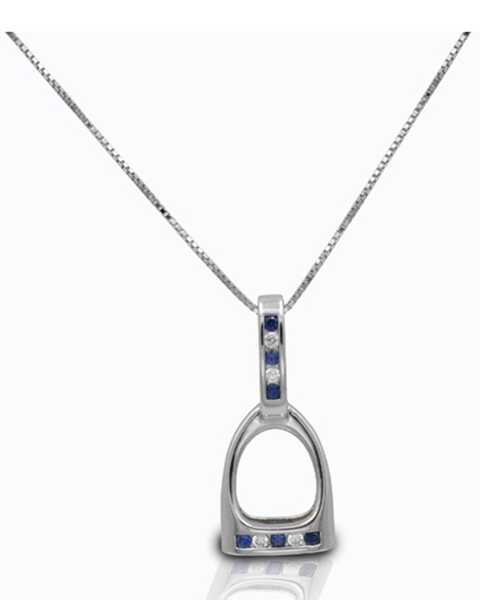Image #1 - Kelly Herd Women's Sterling Silver Large English Stirrup Necklace , Silver, hi-res