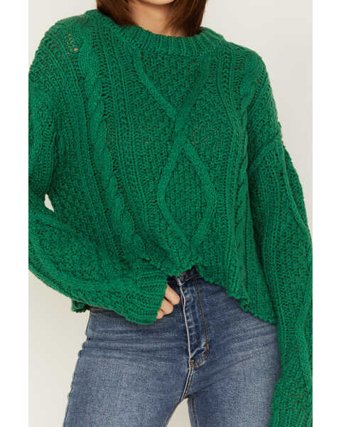 Free People Women's Cutting Edge Cable Knit Sweater