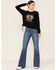 Image #4 - Shyanne Women's Namaste Yall Side Lacing Long Sleeve Graphic Sweatshirt, Black, hi-res