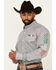 Image #2 - Wrangler Men's Mexico Flag Logo Geo Print Long Sleeve Button-Down Western Shirt, Grey, hi-res