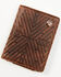 Image #1 - Hooey Men's Brown Southwestern Embossed Bi-Fold Money Clip Wallet, Brown, hi-res