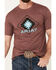 Image #3 - Ariat Men's Southwestern Print Short Sleeve Graphic T-Shirt, Burgundy, hi-res